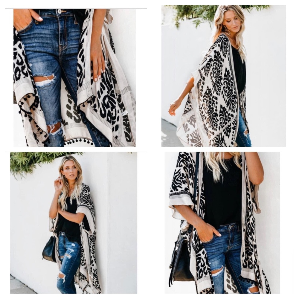 NWT Black and white kimono from closed boutique
